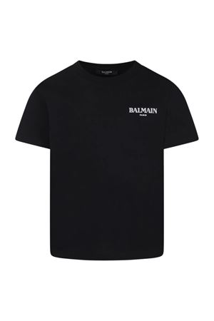 T-shirt con stampa logo BALMAIN PARIS KIDS | BW8P11Z0116930BC